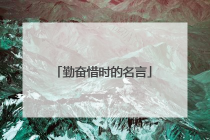 勤奋惜时的名言