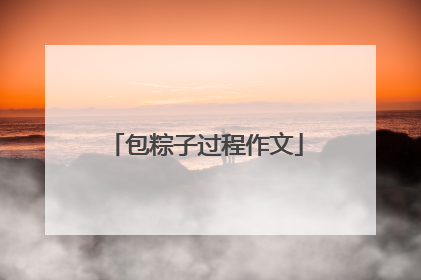 包粽子过程作文