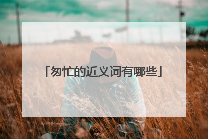 匆忙的近义词有哪些