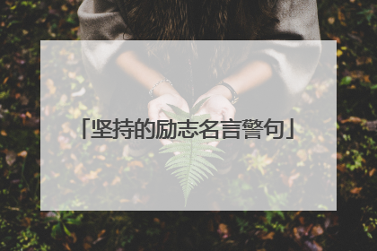 坚持的励志名言警句
