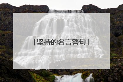 坚持的名言警句