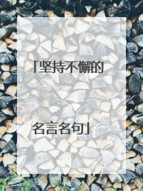 坚持不懈的名言名句