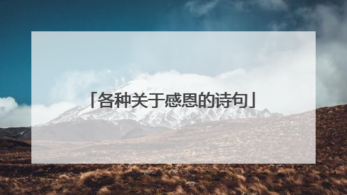 各种关于感恩的诗句