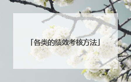 各类的绩效考核方法