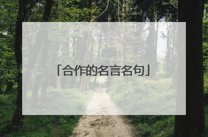 合作的名言名句