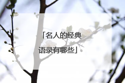 名人的经典语录有哪些