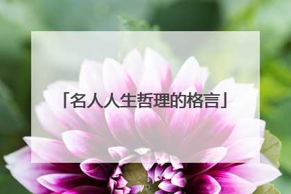 名人人生哲理的格言