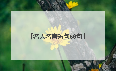 名人名言短句60句