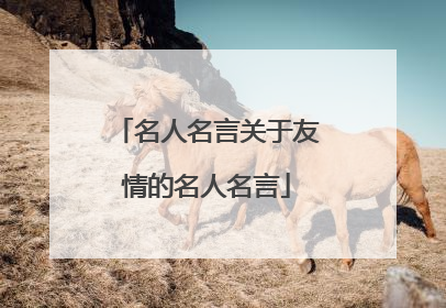 名人名言关于友情的名人名言