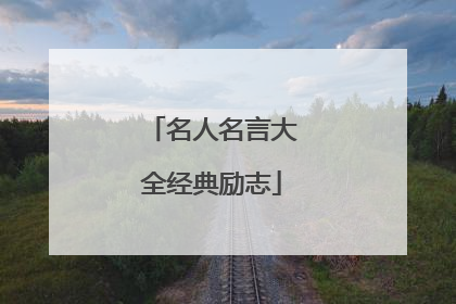 名人名言大全经典励志