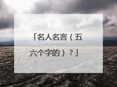 名人名言（五六个字的）？