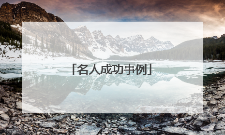 名人成功事例