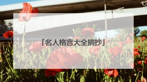 名人格言大全摘抄