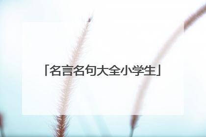 名言名句大全小学生