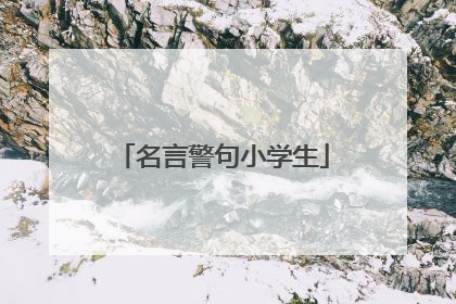 名言警句小学生