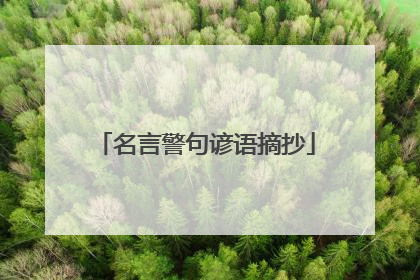 名言警句谚语摘抄