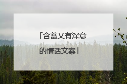 含蓄又有深意的情话文案