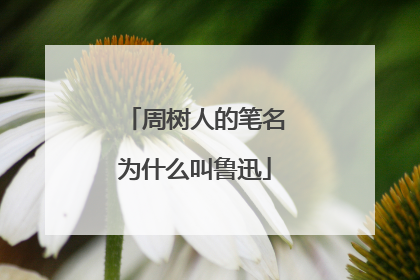 周树人的笔名为什么叫鲁迅