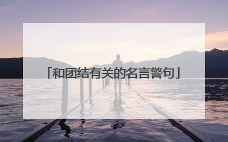 和团结有关的名言警句