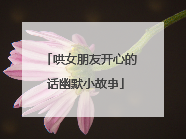 哄女朋友开心的话幽默小故事