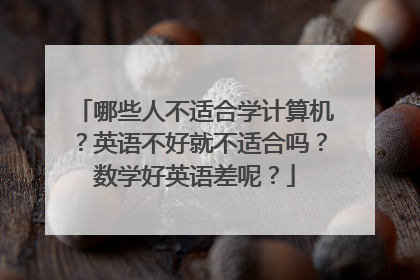 哪些人不适合学计算机？英语不好就不适合吗？数学好英语差呢？