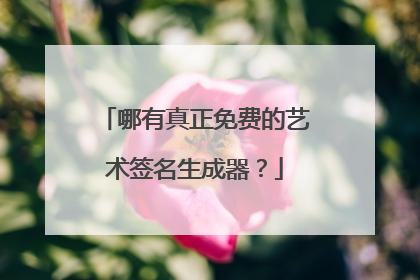 哪有真正免费的艺术签名生成器？