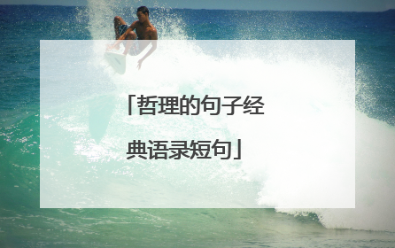 哲理的句子经典语录短句