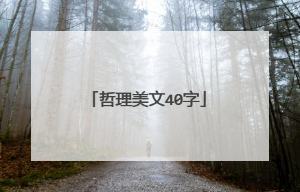 哲理美文40字