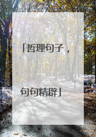 哲理句子，句句精辟