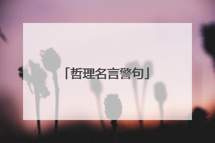 哲理名言警句