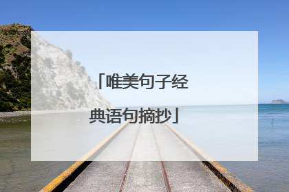 唯美句子经典语句摘抄