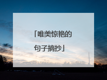 唯美惊艳的句子摘抄