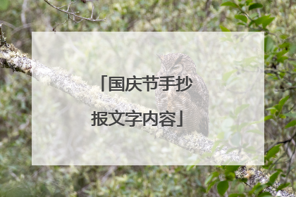国庆节手抄报文字内容