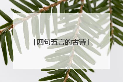 四句五言的古诗