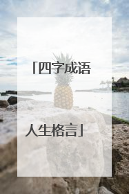 四字成语人生格言