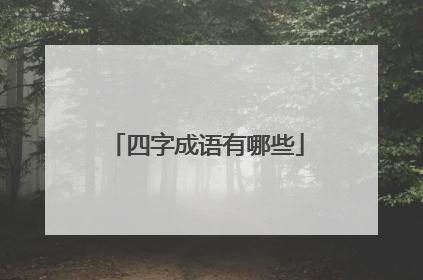 四字成语有哪些
