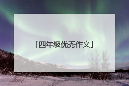 四年级优秀作文
