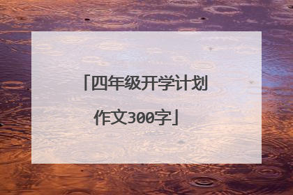 四年级开学计划作文300字