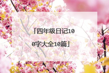 四年级日记100字大全10篇