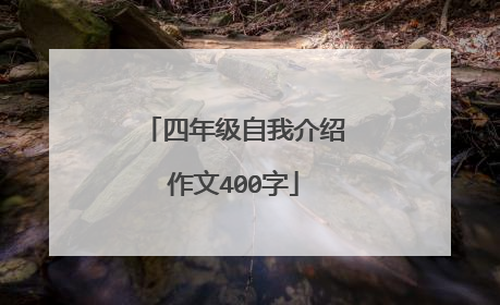 四年级自我介绍作文400字