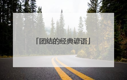 团结的经典谚语