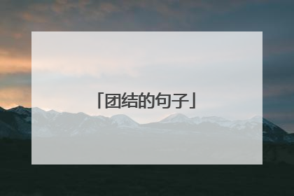 团结的句子
