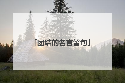 团结的名言警句