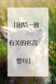 团结一致有关的名言警句