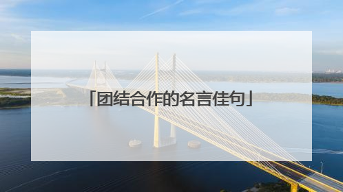 团结合作的名言佳句