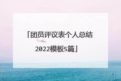 团员评议表个人总结2022模板5篇