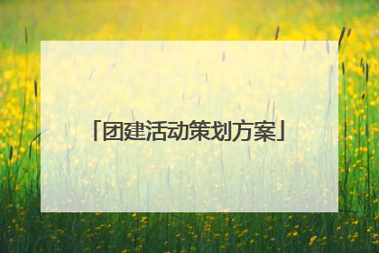 团建活动策划方案