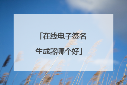 在线电子签名生成器哪个好