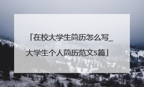 在校大学生简历怎么写_大学生个人简历范文5篇