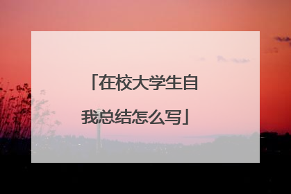 在校大学生自我总结怎么写
